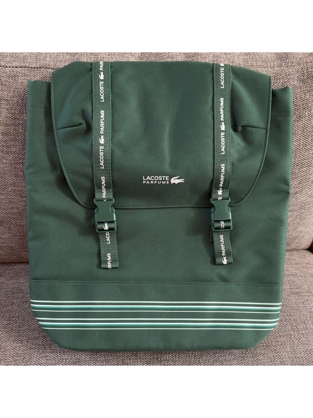 Lacoste Parfums Men's Drawstring Backpack Green Authentic New - Picture 6 of 15